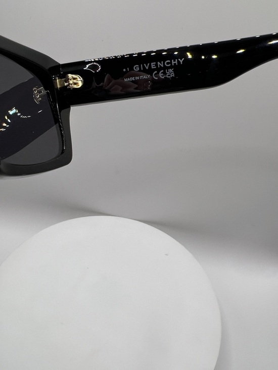 Givenchy Black Oversized Rectangular Sunglasses w/ Rhinestone Embellished Temple main image 9